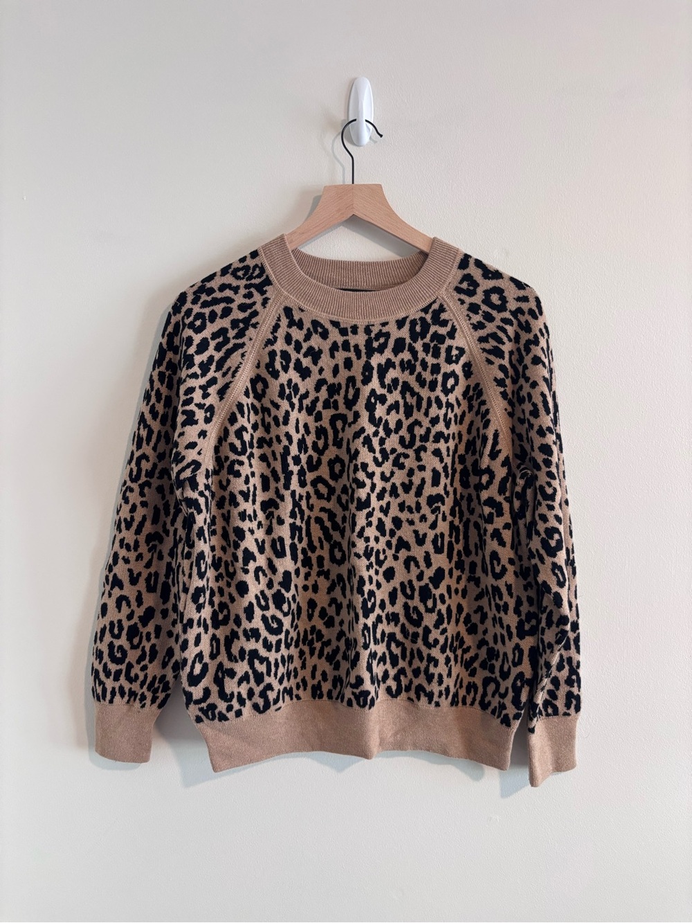 J. Crew Leopard Print Crewneck Sweater